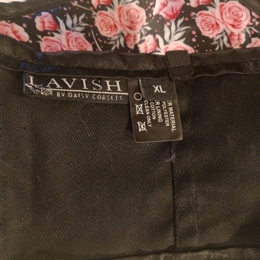 NWT Lavish by Daisy Rose Dark Floral Strapless Corset Sz XL - Picture 5 of 6